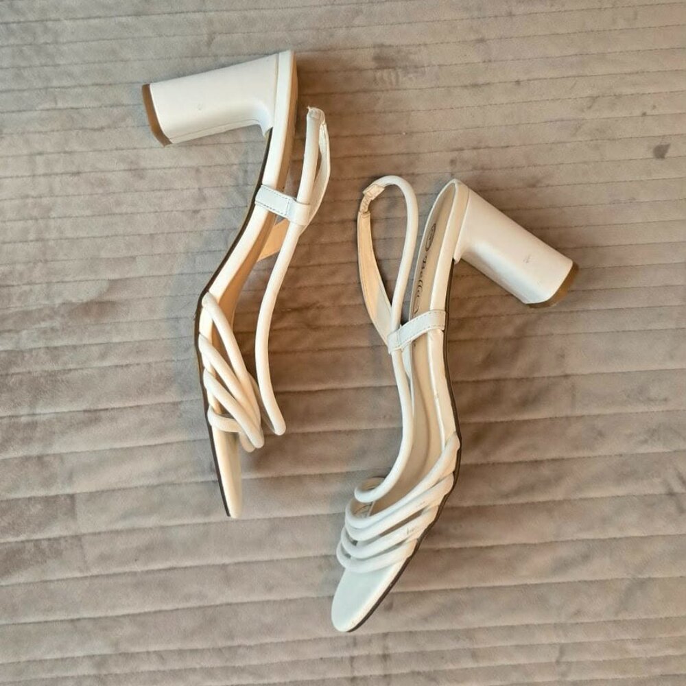 Bella-Vita White Strappy Heels
